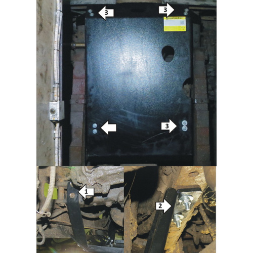 Защита радиатора КамАЗ 6511 2003- для модели 65115; V-10.9D (без стаб. поперечн. устойчивости) Арт. 27710