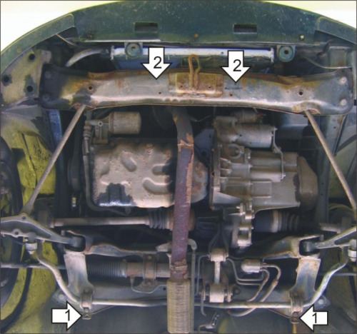 Защита картера двигателя и КПП Rover 200 (R3) 1995-1999 Хэтчбэк 3 дв. V-1,4 FWD для а/м 214 1995-2000 Арт. 06002