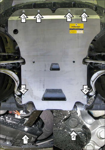 Защита картера двигателя и КПП Audi Q5 I (8R) 2008-2012 V-2,0D, 3,0 4WD Арт. 70101