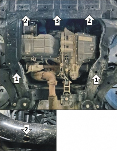 Защита картера двигателя и КПП JAC J7 I 2020- V-1.5 FWD Арт. 58301