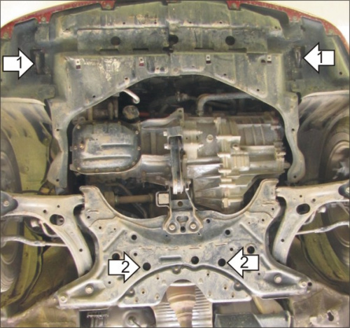 Защита картера двигателя и КПП Toyota Prius II (XW20) 2003-2005 Лифтбек V-1,5 гибрид FDW Арт. 02557