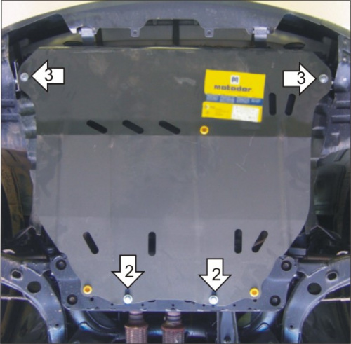 Защита картера двигателя и КПП Mazda MPV II (LW) 1999-2003 Минивэн V- 2,0; 2,3; 2,5; 3,0; 2,0D FWD. Арт. 01119