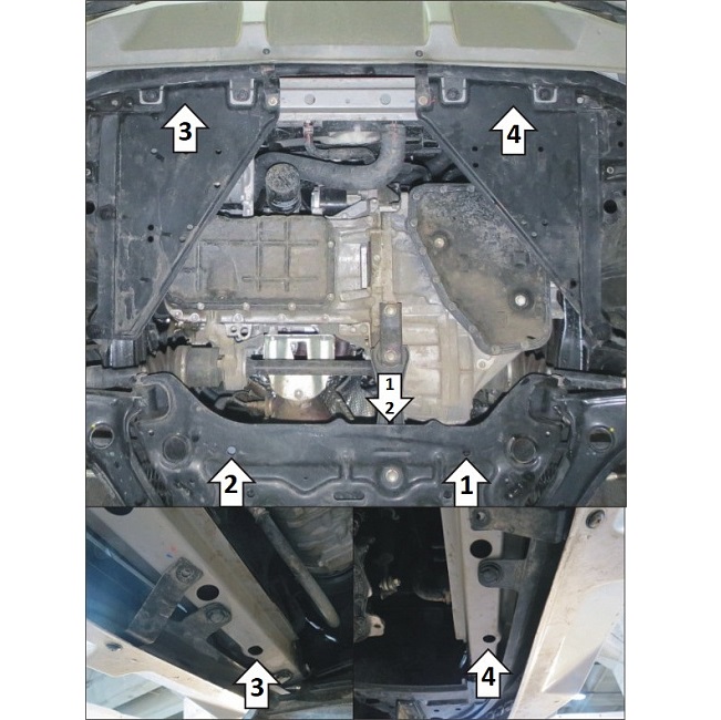 Защита картера двигателя и КПП Mitsubishi Xpander 2017-2022 Минивэн V-1,5 FWD; в т.ч. для версии Cross Арт. 71301