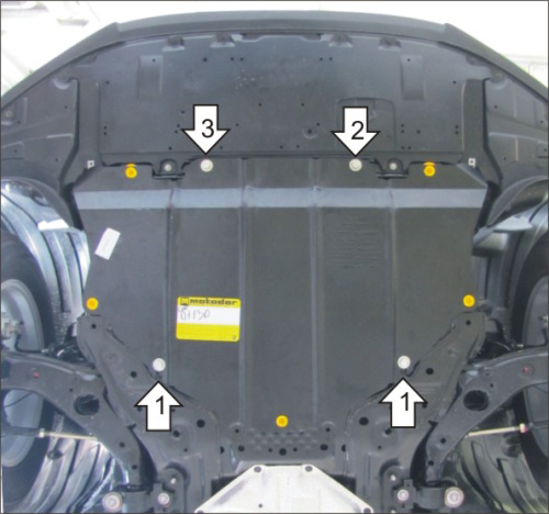 Защита картера двигателя и КПП Mazda6 III (GJ) 2012-2015 Седан V-2,0, 2,5 FWD Арт. 01130