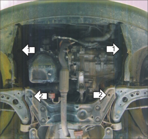 Защита картера двигателя и КПП SEAT Cordoba II 2003-2006 Седан V-1,4, 1,6, 2,0, 1,4D, 1,9D FWD Арт. 02716