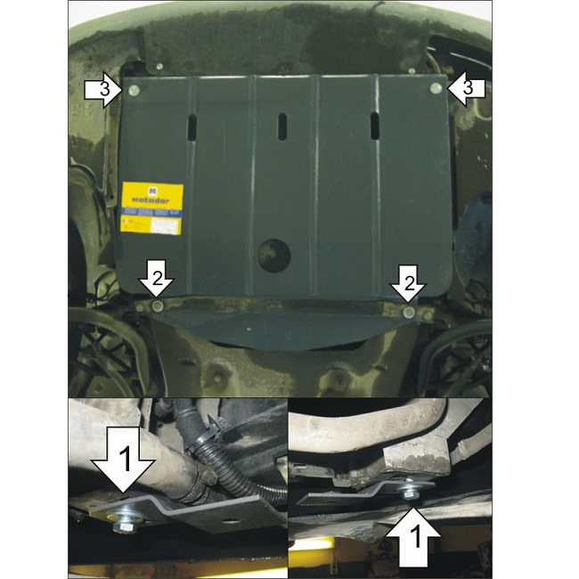 Защита картера двигателя и КПП Citroen C5 I 2000-2004 Лифтбек V-1,7; 2;2, 2.0; 2,9  Арт. 00403