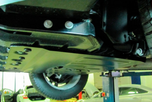Защита картера двигателя и КПП Ford Explorer V (U502) 2010-2016 Внедорожник 5 дв. V-3,5 AT (Для установки со штатной защитой Police shield) Арт. 08.28