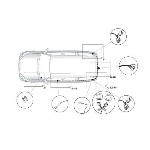 Блок согласования Renault Dokker I 2012-2023 Минивэн Универсальный 7pin с отключением парктроника Hak-System Арт. 12620518