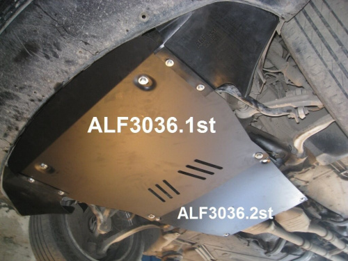 Защита картера двигателя и КПП Audi A8 I (D2) 1999-2002 рестайлинг Седан V-2,5D; 3,3TD (2 части)  Арт. ALF3036st