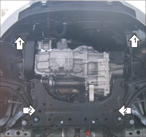 Защита картера двигателя и КПП Ford Fiesta VI (MK6) 2008-2012 Хэтчбэк 5 дв. V-1,4 FWD Арт. 70704