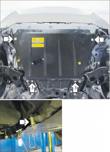 Защита картера двигателя и КПП Toyota RAV4 III (XA30) 2010-2013 FL2 V-2,0 4WD Арт. 02552