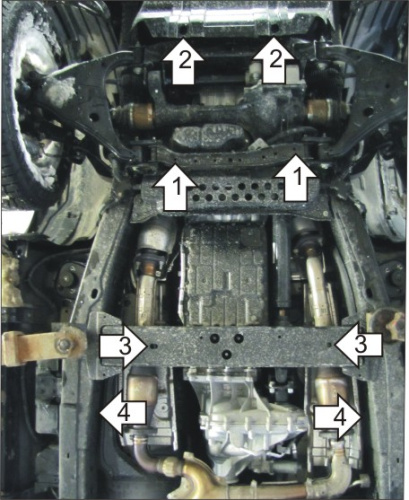 Защита картера двигателя, КПП и РК Infiniti QX56 II 2010-2013 Внедорожник 5 дв. V-5,6 4WD Арт. 11407