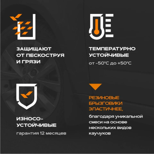 Брызговики Renault Kaptur I 2016-2020 Внедорожник 5 дв., передние, резина Арт. 6029035160