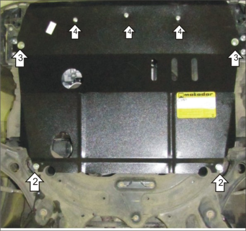Защита картера двигателя, КПП, масляного фильтра Suzuki Swift IV 2011-2013 Хэтчбэк 5 дв. V-1,2, 1,4, 1,6, 1,2D FWD Арт. 02418