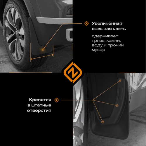 Брызговики Renault Kaptur I 2016-2020 Внедорожник 5 дв., задние, полиуретан Арт. 6529035100