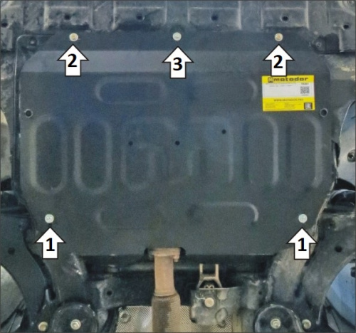 Защита картера двигателя и КПП JAC J7 I 2020- V-1,5 FWD усиленная Арт. 78301