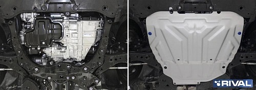 Защита картера двигателя и КПП Toyota RAV4 V (XA50) 2018- V-2.5, 2.0, цинк Арт. ZZZ.9534.1