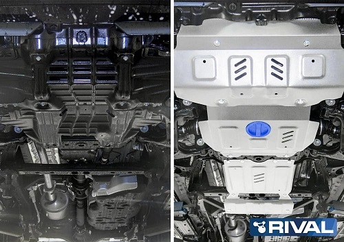 Комплект защит Toyota Fortuner II 2015-2020 Внедорожник 5 дв. V - 2.8d; 2.7 для а/м с 2017- (защита двигателя, радиатора, КПП и РК) Арт. K33357701