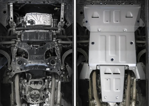 Защита картера двигателя, КПП и РК Audi A8 IV (D5) 2017-2023 Седан V-3.0 (340 л.с.) (3 части) Арт. K33303451