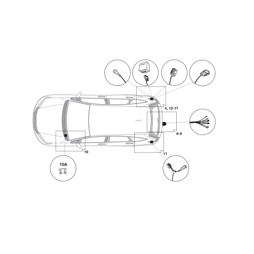 Блок согласования Honda CR-V IV 2011-2015 Внедорожник 5 дв. Универсальный 7pin с отключением парктроника Hak-System Арт. 16070520