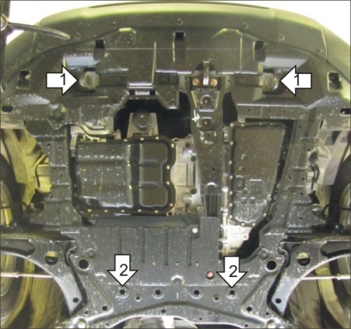 Защита картера двигателя и КПП Citroen C4 Aircross I 2012-2017 Внедорожник 5 дв. V-2,0 4WD Арт. 51337