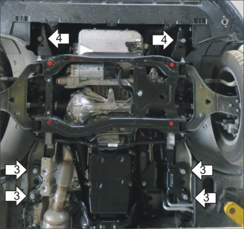 Защита картера двигателя и КПП Mercedes-Benz V-Класс II (W447) 2014- V-2,2D 4WD; только АКПП Арт. 01237