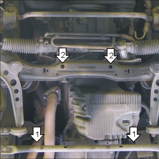 Защита картера двигателя BMW 3 серия III (E36) 1990-2000 Седан V-1,6, 1,8, 1,9, 2,0, 2,5, 2,8, 3,0, 3,2, 1,7D, 2,5D RWD - для а/м по 1998 Арт. 00205