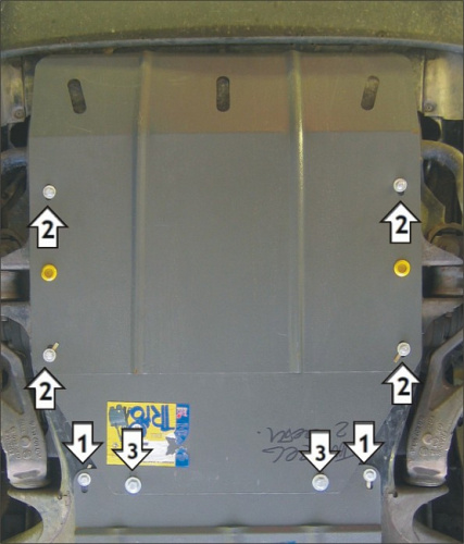 Защита картера двигателя Volkswagen Touareg I 2002-2007 Внедорожник 5 дв. V-3,2, 3,6, 2,5D, 3,0D 4WD Арт. 02711