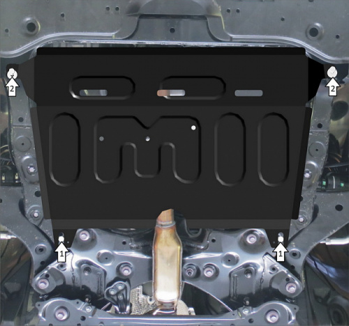 Защита картера двигателя и КПП Toyota Camry VIII (XV70) 2017-2021 V-2,0, 2,5 FWD для а/м с 2018- Арт. 52504