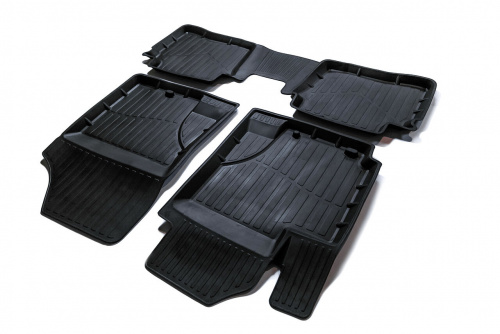 Коврики в салон Hyundai Solaris I 2010-2014 Седан, резина 3D SRTK Premium, Черный, Арт. PR.HY.SOL.10G.02030