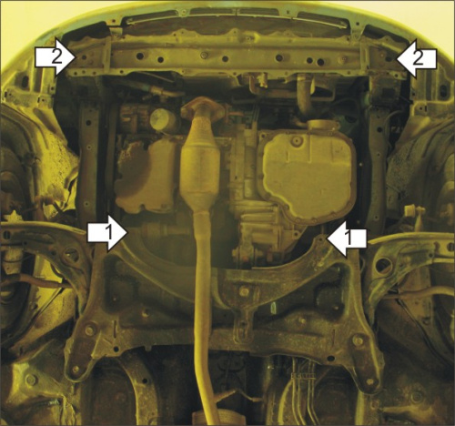 Защита картера двигателя и КПП Toyota Vitz II (XP90) 2005-2011 Хэтчбэк 5 дв. V- 1,0, 1,3 FWD Арт. 72543