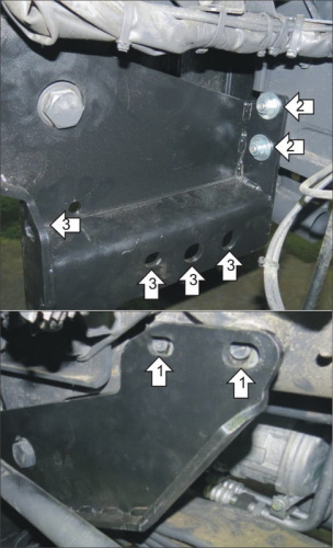 Защита дополнительного кронштейна Mercedes-Benz Actros III 2008-2012 Грузовик V-11,9D 4WD / RWD шасси Арт. 21212