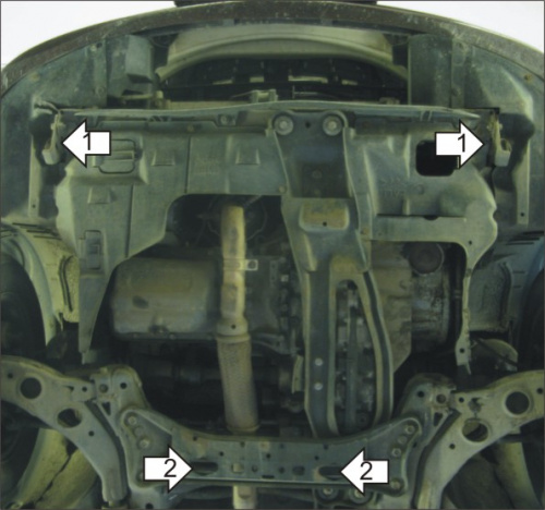 Защита картера двигателя и КПП Mazda 626 IV (GE) 1991-1997 Универсал V-1,8; 2,0; 2,5 - FWD Арт. 01106