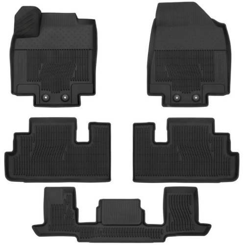 Коврики в салон Nissan Pathfinder V (R53) 2021-, полиуретан оригинал, Черный, 3 ряд раздельные сид. Арт. KR7486T089CA