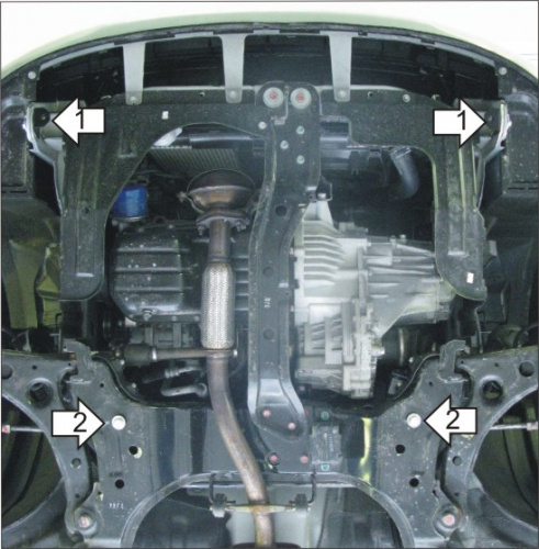 Защита картера двигателя и КПП Hyundai Matrix I 2001-2005 Хэтчбэк 5 дв. V-1,5D; 1,6; 1,8 -FWD Арт. 00910