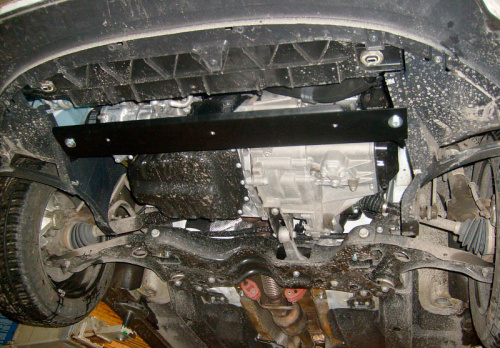 Защита картера двигателя и КПП Skoda Fabia II (5J) 2007-2010 Хэтчбэк 5 дв. V-; 1.2; 1.2TSI; 1.4; 1.4 TSI; 1.6 AT; MT Арт. 21.2419 V1