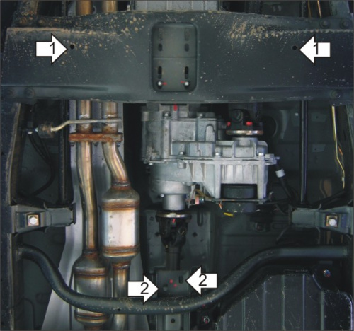 Защита картера двигателя и КПП ТагАЗ Road Partner 2008-2011 5 дв. V-2,3; 3,2 4WD - для а/м с 2008 по 2014 Арт. 05301