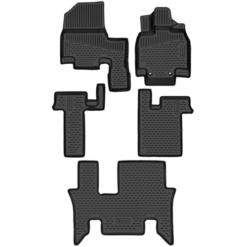 Коврики в салон Honda Stepwgn V 2015-2017 Минивэн, полиуретан 3D Element, Черный, П.Р. Арт. ELEMENT3DAN0436210K