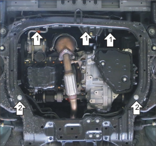Защита картера двигателя и КПП Changan Eado 2013-2017 V-1,6 FWD для а/м о 2016 Арт. 67202