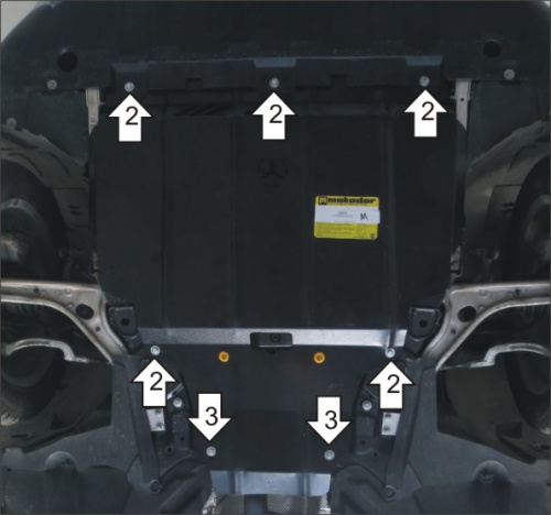 Защита картера двигателя и КПП Mercedes-Benz B-Класс II (W246) 2011-2014 Хэтчбэк 5 дв. V-1,6 FWD Арт. 01232