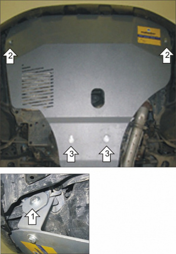 Защита картера двигателя Subaru Outback III (BP) 2003-2006 Универсал V- 2,0 4WD; для а/м немецкая сборка Арт. 32225