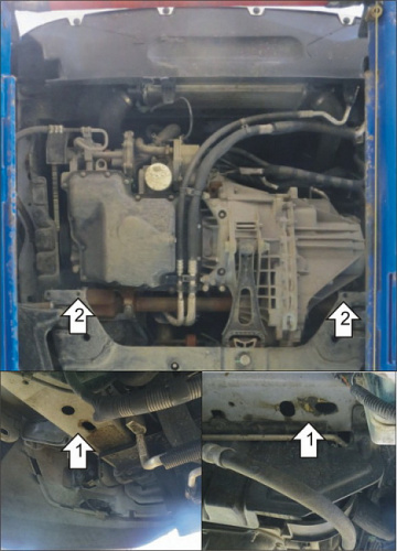 Защита картера двигателя и КПП Ford Tourneo Custom I 2012-2018 Микроавтобус V-2,2D  FWD Арт. 70711