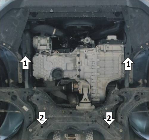 Защита картера двигателя и КПП FAW Bestune T77 2018- V-1,5 - FWD; для а/м с 2022- Арт. 73901