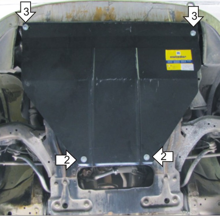Защита картера двигателя и КПП Citroen Berlingo I (M49) 1996-2002 Минивэн V-1,6D, 1,8D, 1,9D, 2,0D, 1,1, 1,4, 1,6, 1,8 - FWD, 4WD Арт. 00408