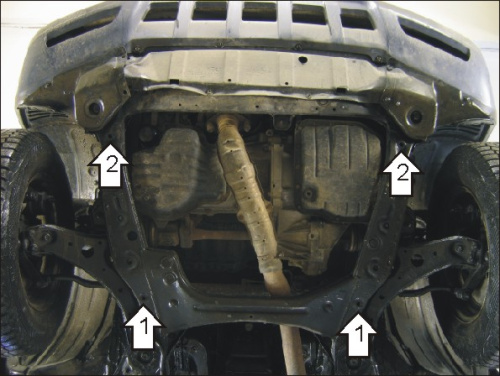 Защита картера двигателя и КПП Toyota Highlander I (U20) 2001-2003 V-2,4, 3,0 4WD, FWD Арт. 02539