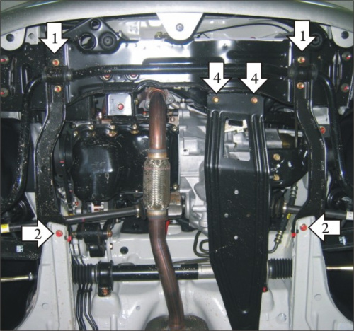 Защита картера двигателя и КПП Daewoo Matiz I (M150) 2000-2015 Хэтчбэк 5 дв. V-0,8, 1,0 FWD Арт. 70512