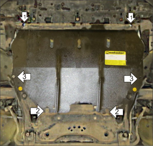 Защита картера двигателя и КПП Citroen C4 I 2008-2011 рестайлинг Хэтчбэк 5 дв. V-1,6 FWD Арт. 71604
