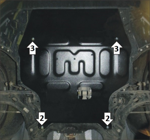 Защита картера двигателя и КПП FAW Bestune T77 2018- V-1,5 FWD для а/м с 2022- Арт. 53901