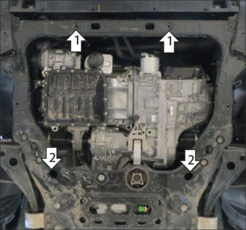 Защита картера двигателя и КПП GAC GS8 II 2021- V-2.0; FWD усиленная Арт. 77802