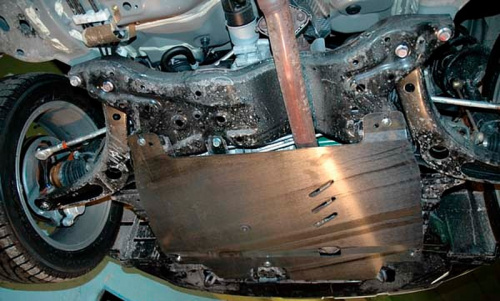 Защита картера двигателя и КПП Mitsubishi Outlander II XL 2005-2009 V-3,0 Арт. 14.1102